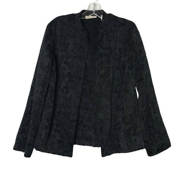 Marsh Landing Textured Embroidered Tapestry Boho Western Jacket Black Medium - Picture 1 of 5